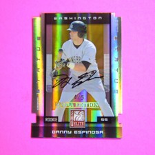 2008 Elite Extra Edition Status GOLD SSP Die-Cuts AUTO #d/5 Danny Espinosa, #147