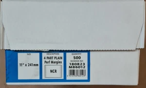 Listing Paper 11"x9.5" (241mm) - 4 Part Plain Perforated Margins - 500 Quantity - Picture 1 of 3
