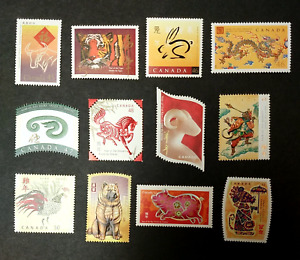 Canada MNH 1997-2008 Chinese Lunar New Year, First Cycle, COMPLETE Set of 12