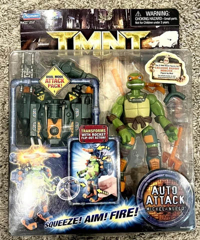 2007 Playmates Teenage Mutant Ninja Turtles TMNT Movie Auto Attack Michelangelo Cover