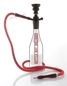 Portable Bottle Hookah Stem + Red Hose Shisha Pipe Bowl BOTTLE NOT INCLUDED - Picture 1 of 3