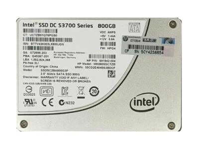Intel 800GB SSD DC S3700 Series 6Gbps SATA Enterprise SSD Hard disk SC2BA800G301 - Bild 1 von 4