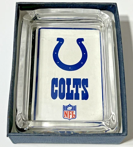 Baltimore Colts Ash Tray Glass Vintage 4" x 3" Waterfall Glass Collection Cover