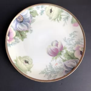 Piatto vintage O & EG ROYAL AUSTRIA floreale dipinto a mano 9" con bordo oro - Foto 1 di 8