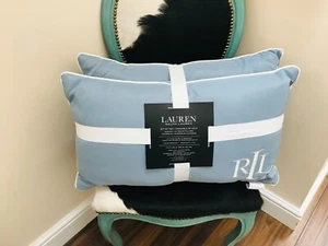 NEU RALPH LAUREN LOGO BLAU INDOOR OUTDOOR 2ER PACK KISSEN - Bild 1 von 6