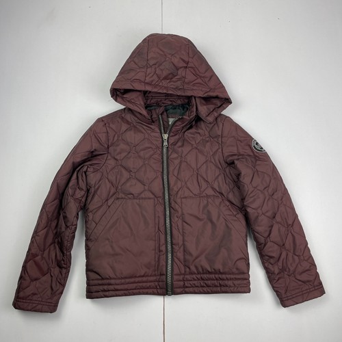 Giacca Michael Kors 8 anni marrone cappotto con cappuccio tasche trapuntato