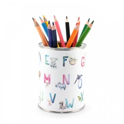 Stiftebecher Tier ABC Aquarell inkl. 12 Dreikant Buntstiften Kinder Stifteköche