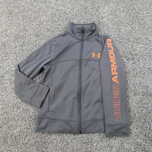 Under Armour Jacket Boys XS Gray Loose Zip Sweatshirt Athletic Active Youth Kids - Picture 1 of 11