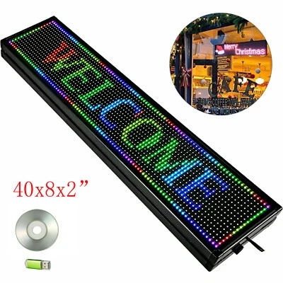 High Brightness Outdoor LED Sign Programmable Scrolling Message Display Board US - Image 1 of 4