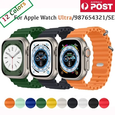 For Apple Watch Ocean Silicone Band Strap iWatch Series 11-1, Ultra ,SE, 38-49mm - Image 1 of 4