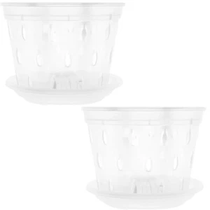 2 Sets of Household Planter Orchid Flower Pot with Drainage Hole Garden Small - Picture 1 of 12
