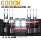 H7+H11+H11 Combo Led Headlight High/Low Beam + Fog Light Bulbs Conversion Kit