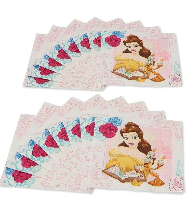 Beauty and the Beast Be Our Guest Big Lunch Napkins 16 -2ply Party Birthday New  - Image 1 of 4