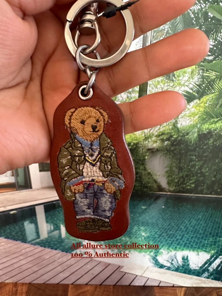 Polo Ralph Lauren Polo Oso Cuero Llavero Dije Marrón Multi Foto 1 de 4