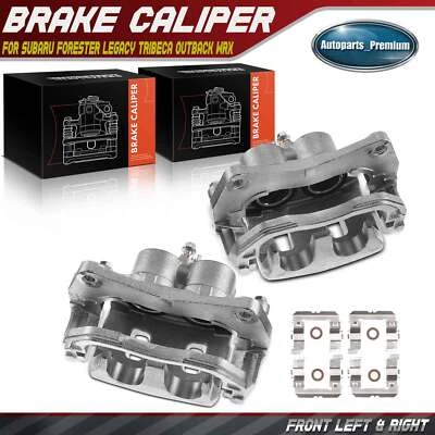 Pair Front Brake Caliper w/ Bracket for Subaru Forester 2014-2018 Legacy Outback - Image 1 of 4