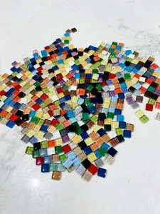 Mixed Crystal Glass Mosaic Tiles DIY artworks 10*10*4mm * 460g (app. 500 pics) - Picture 1 of 5