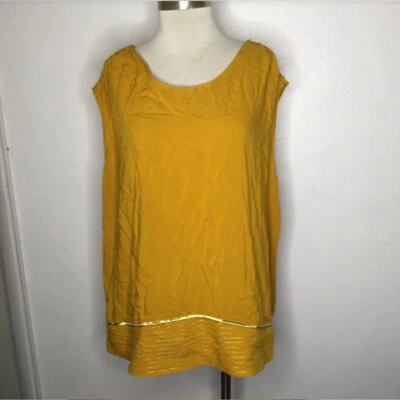 Blusa amarilla sin mangas para mujer talla grande 26W de Taillissime Foto 1 de 4