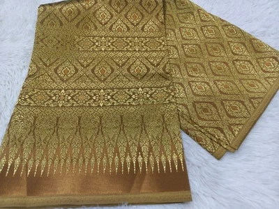 Тайская шелковая ткань парча традиционный узор идеально подходит для платья и юбок - Изображение 1 из 3
