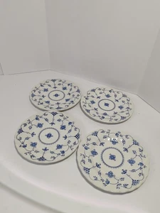 4 platos de postre Churchill Myot Finlandia 6,75" ancho remolino aperitivo azul blanco - Imagen 1 de 5