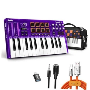 USB C MIDI Keyboard Controller 25 Key with Drum Pads, Velocity-sensitive Keys, - Picture 1 of 7