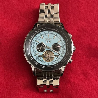 Jaragar男士腕表自动机械不锈钢飞行员 — 第 1/4 张图片