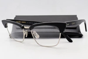 Celine CL50026U 50026U Eyeglasses Black Silver 016 Authentic 53mm - Picture 1 of 6