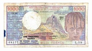 1984 CAMEROON - 1000 FRANCS - P#21 - VF - L7 - Picture 1 of 2