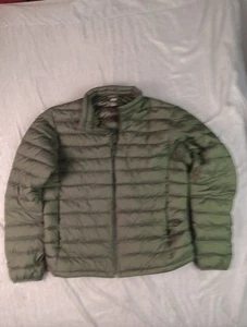 Uniqlo Puffer Jacket Mens Medium Green Ultra Light Down Full Zip Packable - Afbeelding 1 van 17