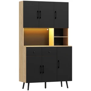 Mobile dispensa cucina RGB LED contenitore credenza moderna nero - Foto 1 di 12