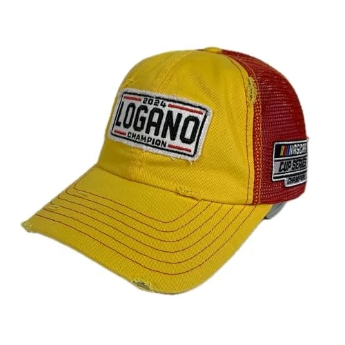 Joey Logano #22 NASCAR 2024 Campeonato Malla Snapback Ala Estrés Sombrero Amarillo Foto 1 de 1