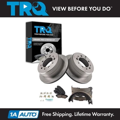 Kit de pastillas de freno trasero y rotor TRQ para 05-07 Lexus LX470 98-07 Toyota Land Cruiser Foto 1 de 4