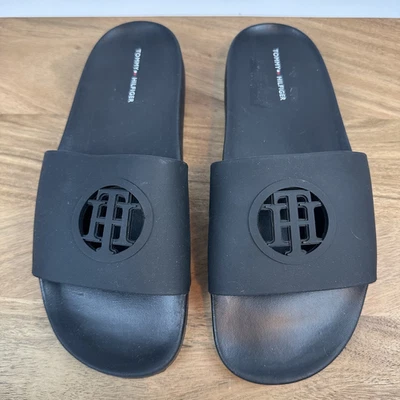 Nuevas sandalias informales cómodas negras Tommy Hilfiger Danaa para mujer talla 10 M Foto 1 de 4