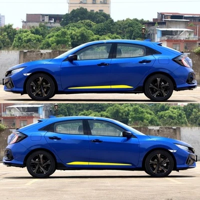 Calcomanía de vinilo adhesiva a rayas con faldón lateral gráficos 2 piezas para Honda Civic 2016-2020 Foto 1 de 4