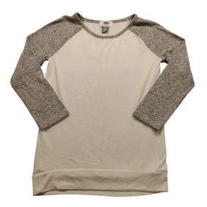 Old Navy Raglan Sweater Girls S 6-7 Grey White - Picture 1 of 4