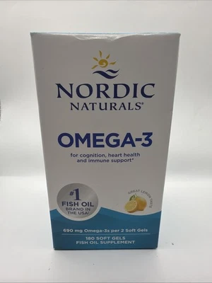 Nordic Naturals Omega-3, 690 mg, Lemon, 180 Soft Gels, 05/28 - Image 1 of 3