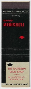 Vintage Matchbook Cover The Florsheim Shoe Shop Atlanta CA . - Picture 1 of 3