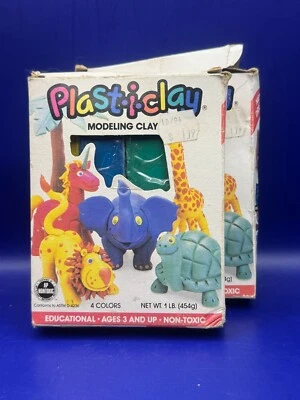 Винтажная Моделирующая Глина Никогда Не Сохнет Пластиклей НОВАЯ В КОРОБКЕ - Изображение 1 из 3