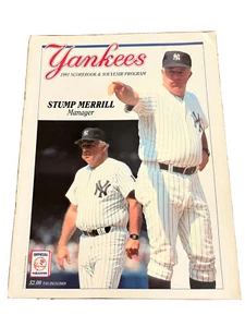 New York Yankees 1991 Scorebook Stump Merrill Cover Scored Seattle Mariners - Picture 1 of 4