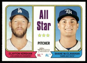 2023 Topps Heritage Clayton Kershaw/Shane McClanahan G31 Los Angeles
