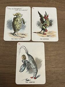 EXTREMELY RARE ANTIQUE C. 1898 DE LA RUE & CO LTD ALICE IN WONDERLAND GAME CARDS