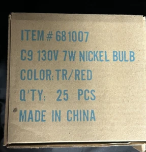 (2) 25ct Boxes C9 Transparent Red Replacement Christmas Light Bulbs New - Picture 1 of 4