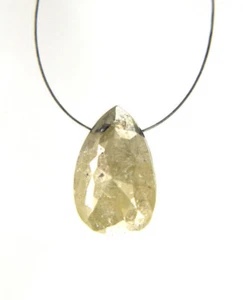 Diamante Briolette perforado en forma de gota de almendras gris natural de 1,93 quilates 9,61x6,35x4,10 mm - Imagen 1 de 8