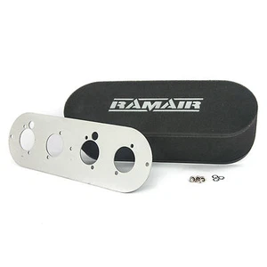 Ramair Twin Carb Bolt On Air Filters with Baseplate Lotus Twin Cam 1558cc 100mm - Picture 1 of 1