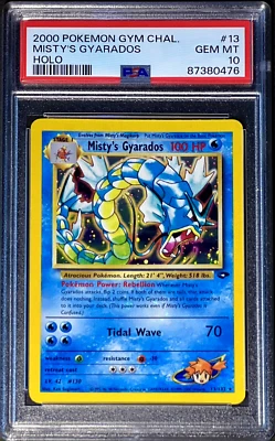 Pokemon MISTY'S GYARADOS Gym Challenge Set HOLO BLEED Rare 13/132 SWIRL - PSA 10 - Image 1 of 4