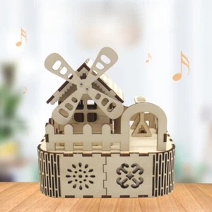 3D puzzle toys wooden diy Fence house Music box Birthday presents for kids - Picture 1 of 5