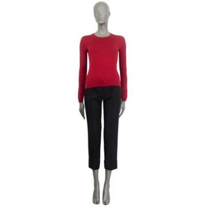 63036 auth MIU MIU red cashmere blend Crewneck Sweater 40 S - Picture 1 of 5