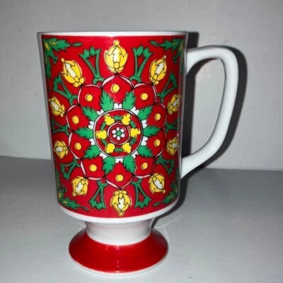 Taza Royal Crown Arnart Athenia de Elana roja y verde Foto 1 de 4