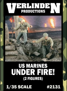 1/35 WWII USMC Marines "Under Fire" (2 Figures/Set) VERLINDEN #2131 Resin Kits - Picture 1 of 2