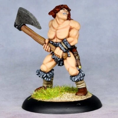 FANTASY WARRIORS Barbarian Hero Large Single Bladed Axe 28mm Metal Unpainted