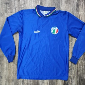 1990 Diadora Italy Home Soccer Jersey Salvatore Toto Schillaci Kids XL World Cup - Picture 1 of 5